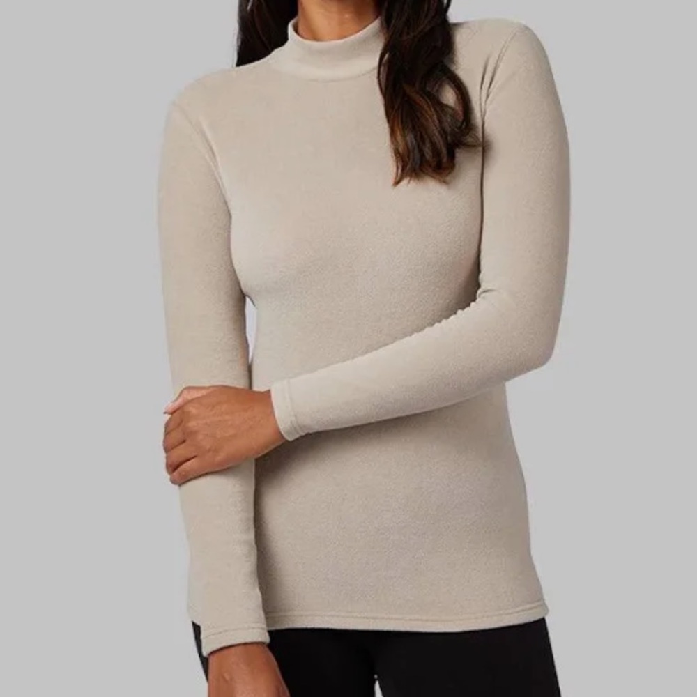 32 Degrees Women's Heavyweight Fleece Mock Long Sleeve Top
